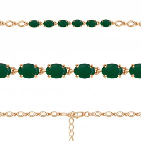 Браслет из золочёного серебра AQUAMARINE А7446809-п с агатом А7446809-п фото