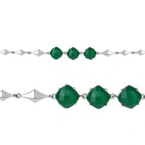 Серебряный браслет AQUAMARINE А7448409 с агатом А7448409 фото