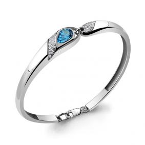 Серебряный браслет AQUAMARINE А7449705А с топазом и фианитом А7449705А фото