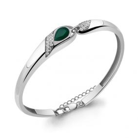 Серебряный браслет AQUAMARINE А7449709А с фианитом и агатом А7449709А фото