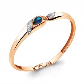 Браслет из золочёного серебра AQUAMARINE А7449793А-п с фианитом и Лондон топазом А7449793А-п фото