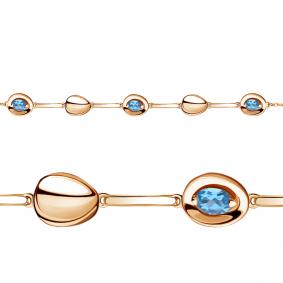 Браслет из золочёного серебра AQUAMARINE А7450005-п с топазом А7450005-п фото