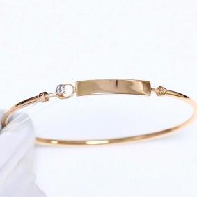 Браслет из золочёного серебра AQUAMARINE А74518А-пк с фианитом А74518А-пк фото