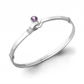 Серебряный браслет AQUAMARINE А7455504А с фианитом и аметистом А7455504А фото