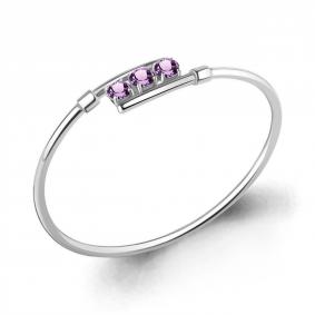 Серебряный браслет AQUAMARINE А7456104 с аметистом А7456104 фото