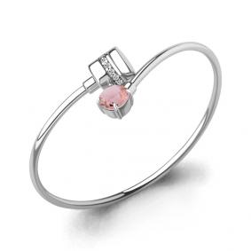 Серебряный браслет AQUAMARINE А7456290А с фианитом и морганитом А7456290А фото