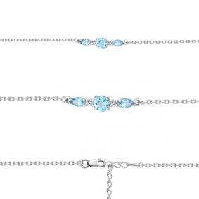Серебряный браслет AQUAMARINE А7460905А с топазом и фианитом А7460905А фото