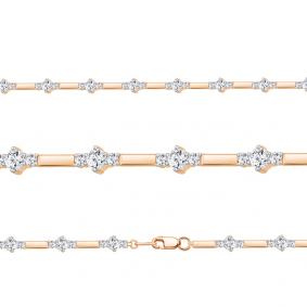 Браслет из золочёного серебра AQUAMARINE А74619А-п с фианитом А74619А-п фото
