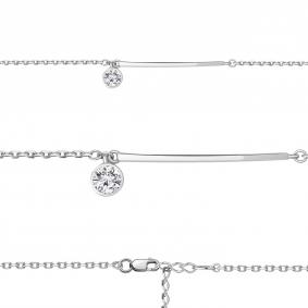 Серебряный браслет AQUAMARINE А74624А с фианитом А74624А фото