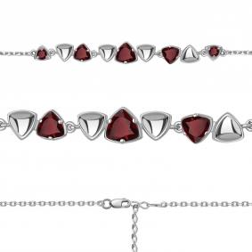 Серебряный браслет AQUAMARINE А7462503 с гранатом А7462503 фото