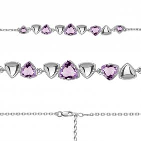 Серебряный браслет AQUAMARINE А7462504 с аметистом А7462504 фото