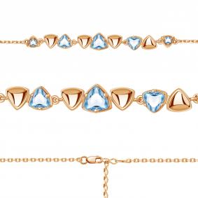 Браслет из золочёного серебра AQUAMARINE А7462505-п с топазом А7462505-п фото