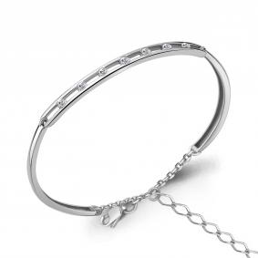 Серебряный браслет AQUAMARINE А74631А с фианитом А74631А фото