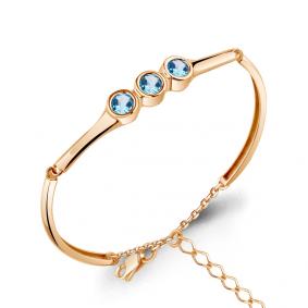 Браслет из золочёного серебра AQUAMARINE А7463305-п с топазом А7463305-п фото