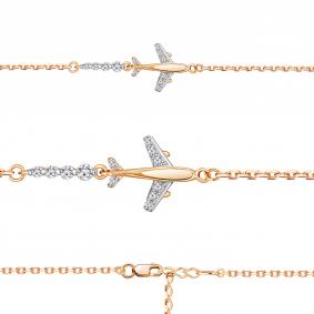 Браслет из золочёного серебра AQUAMARINE А74640А-п с фианитом А74640А-п фото