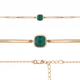 Браслет из золочёного серебра AQUAMARINE А7465109-п с агатом А7465109-п фото