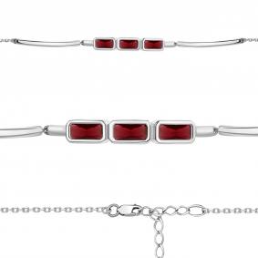 Серебряный браслет AQUAMARINE А7465285 с гранатом А7465285 фото