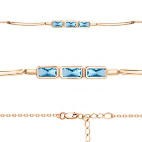 Браслет из золочёного серебра AQUAMARINE А7465292-п с топазом А7465292-п фото