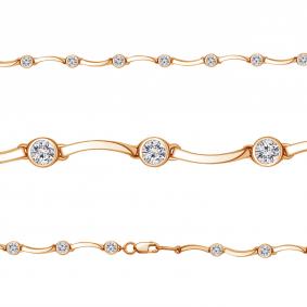 Браслет из золочёного серебра AQUAMARINE А74729А-п с фианитом А74729А-п фото