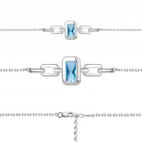 Серебряный браслет AQUAMARINE А7473392 с топазом А7473392 фото