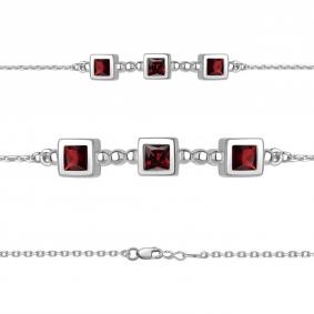 Серебряный браслет AQUAMARINE А7474603 с гранатом А7474603 фото