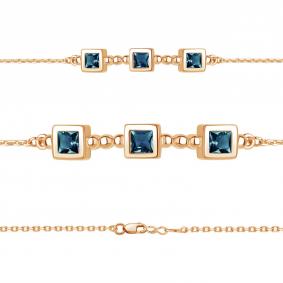 Браслет из золочёного серебра AQUAMARINE А7474608-п с Лондон топазом А7474608-п фото