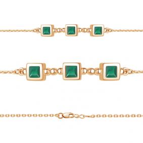 Браслет из золочёного серебра AQUAMARINE А7474609-п с агатом А7474609-п фото
