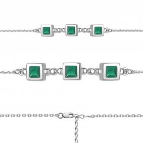 Серебряный браслет AQUAMARINE А7474609 с агатом А7474609 фото