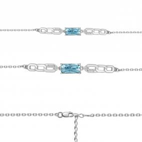 Серебряный браслет AQUAMARINE А7475788А с фианитом и турмалином А7475788А фото