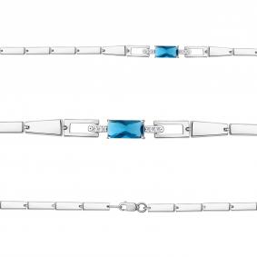 Серебряный браслет AQUAMARINE А7478093А с фианитом и Лондон топазом А7478093А фото