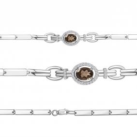 Серебряный браслет AQUAMARINE А7478201А с фианитом и кварцем А7478201А фото