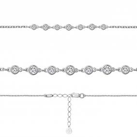 Серебряный браслет AQUAMARINE А74804А с фианитом А74804А фото