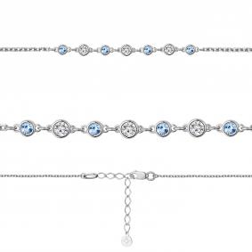Серебряный браслет AQUAMARINE А74804АБ с топазом и фианитом А74804АБ фото