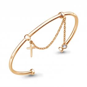 Браслет из золочёного серебра AQUAMARINE А74834А-п с фианитом А74834А-п фото