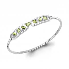 Серебряный браслет AQUAMARINE А7498207А с фианитом и хризолитом А7498207А фото
