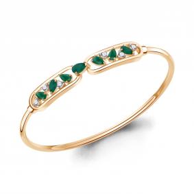 Серебряный браслет AQUAMARINE А7498209А-п с фианитом и агатом А7498209А-п фото