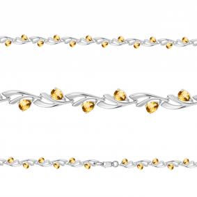 Серебряный браслет AQUAMARINE А7499006 с цитрином А7499006 фото