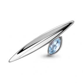 Серебряная брошь AQUAMARINE А7734402 с топазом А7734402 фото
