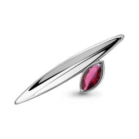 Серебряная брошь AQUAMARINE А77344604 с рубиновым корундом А77344604 фото