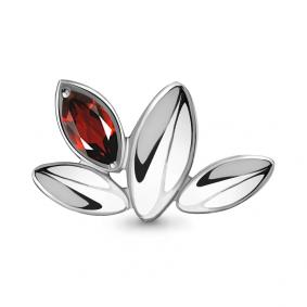 Серебряная брошь AQUAMARINE А7734503 с гранатом А7734503 фото
