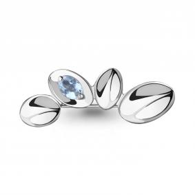 Серебряная брошь AQUAMARINE А7734702 с топазом А7734702 фото