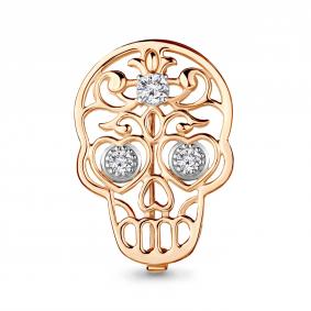 Брошь из золочёного серебра AQUAMARINE А77382А-п с фианитом А77382А-п фото