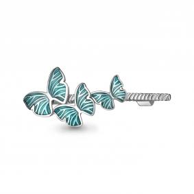 Серебряная брошь AQUAMARINE А77426 с эмалью А77426 фото