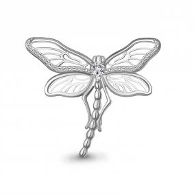 Серебряная брошь AQUAMARINE А77452А с фианитом А77452А фото