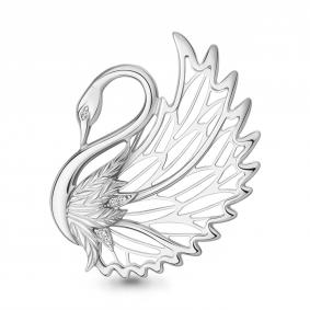 Серебряная брошь AQUAMARINE А77456А с фианитом А77456А фото