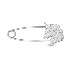 Серебряная булавка AQUAMARINE А77527 с ювелирным кристаллом А77527 фото