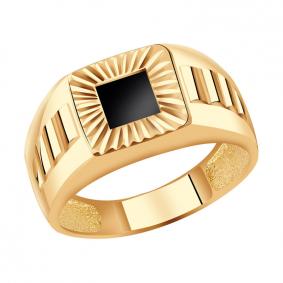 Золотое кольцо Красносельский ювелир АКд566-3394 с ониксом АКд566-3394 фото