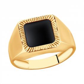 Золотое кольцо Красносельский ювелир АКд722-4103 с ониксом АКд722-4103 фото
