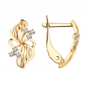 Золотые серьги Красносельский ювелир АС0-2094 с фианитом АС0-2094 фото