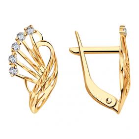 Золотые серьги Красносельский ювелир АС0-2485 с фианитом АС0-2485 фото